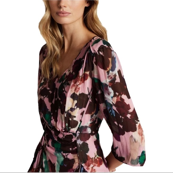 NWT Reiss Josephine Floral printed mini dress - Picture 4 of 8
